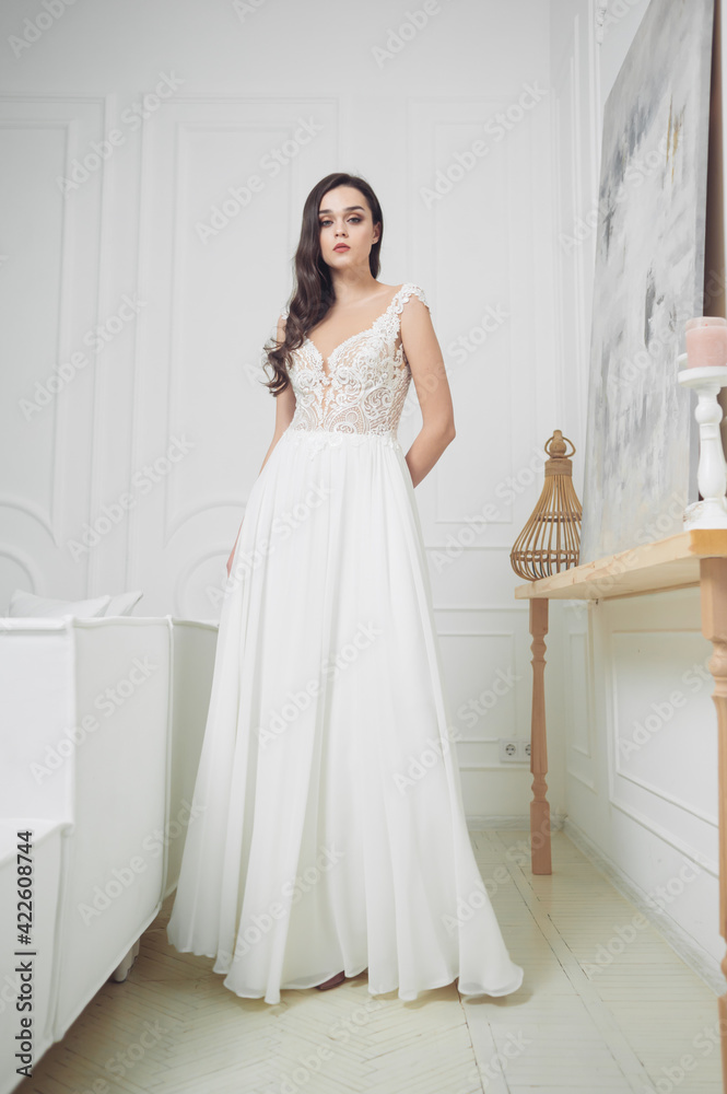 Portrait of a beautiful girl in a wedding dress Portrait of a beautiful girl in a wedding dress