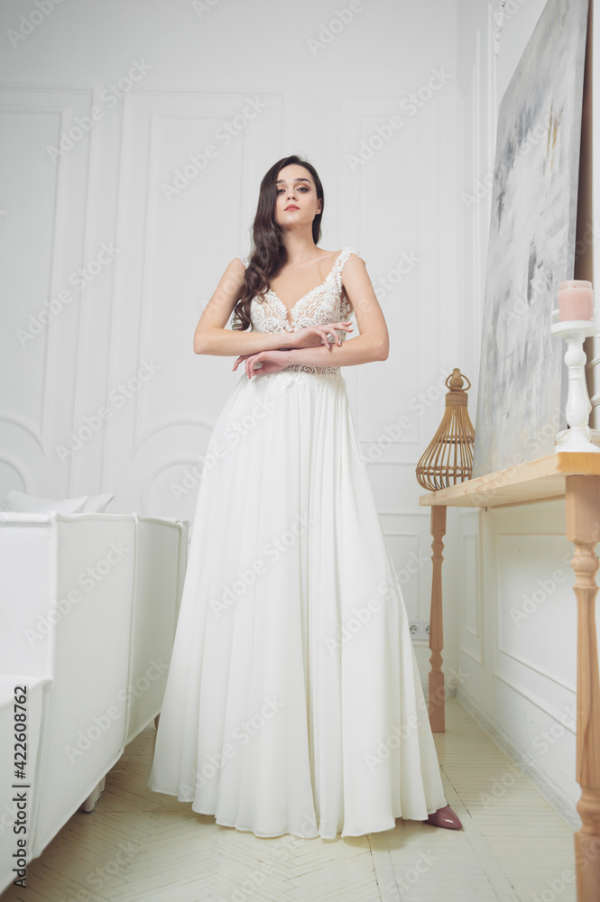 Portrait of a beautiful girl in a wedding dress Portrait of a beautiful girl in a wedding dress