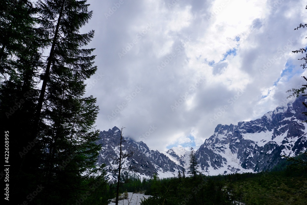 Snowy mountains in the Bavarian Alps of Berchtesgaden Snowy mountains in the Bavarian Alps of Berchtesgaden