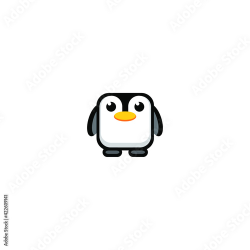 Cute penguin icon logo illustration