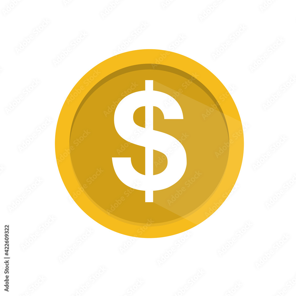 Dollar symbol in circle. Business profit and dividend concept. Vector illustration Dollar symbol in circle. Business profit and dividend concept. Vector illustration