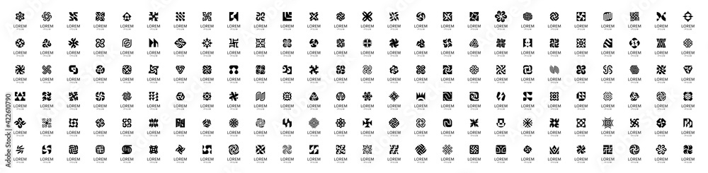 Abstract logos collection. Geometrical abstract logos. Icon design