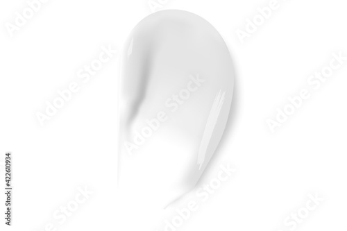 Cream texture stroke isolated on transparent background. Facial creme, foam, gel or body lotion skincare icon.