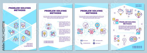 Problem solving method brochure template. Boost work performance. Flyer, booklet, leaflet print, cover design with linear icons. Vector layouts for presentation, annual reports, advertisement pages