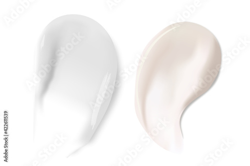 Cream texture stroke isolated on transparent background. Facial creme, foam, gel or body lotion skincare icon.