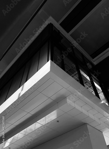modern building in black and white