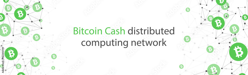 Fototapeta premium Abstract Bitcoin cash cryptocurrency wireframe low poly mesh background.