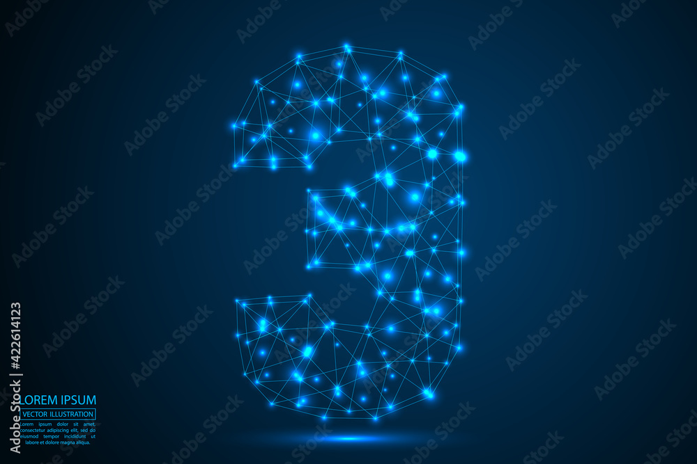 Abstract number three, figure 3, consisting of triangles, circles, spots of decay, stars. Vector eps 10. Abstract number three, figure 3, consisting of triangles, circles, spots of decay, stars. Vector eps 10.