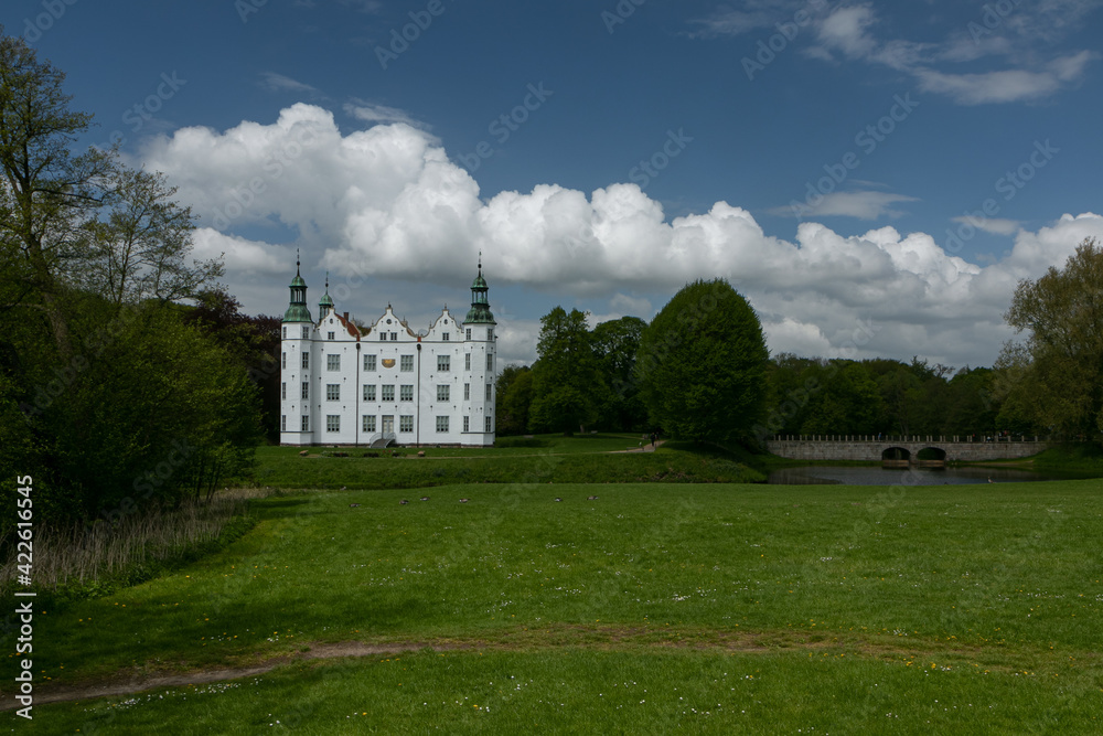 Picturesque moated castle in Ahrensburg.