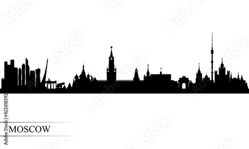 Moscow city skyline silhouette background