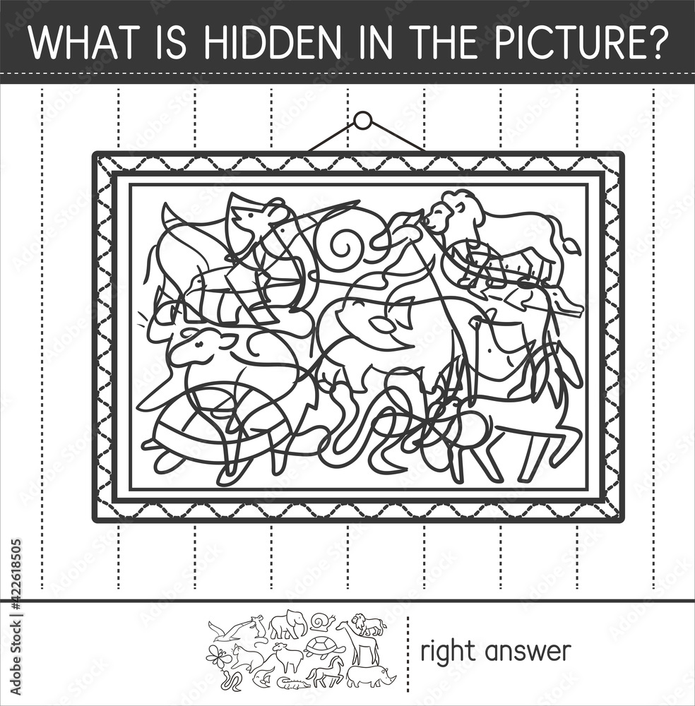 Obraz premium black visual game what is hidden