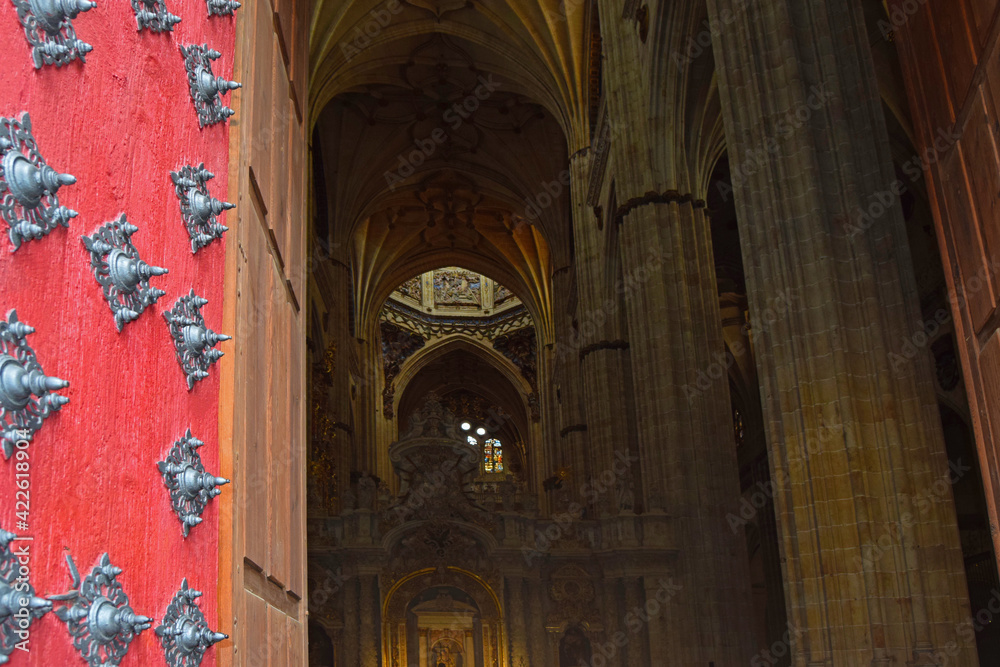 Main door of the Salamanca cathedral in Spain