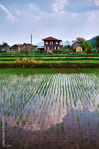 Typical house on the shores of Inle lake in Myanmar