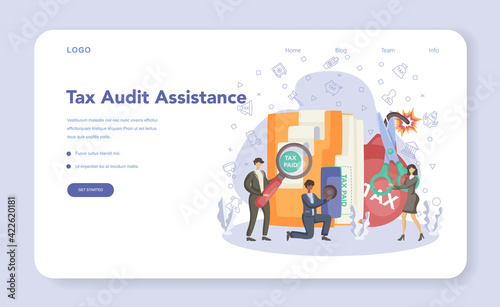 Tax consultant web banner or landing page. Idea of accounting help