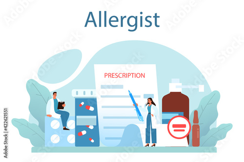 Allergist concept. Disease with allergy symptom, medical allergology