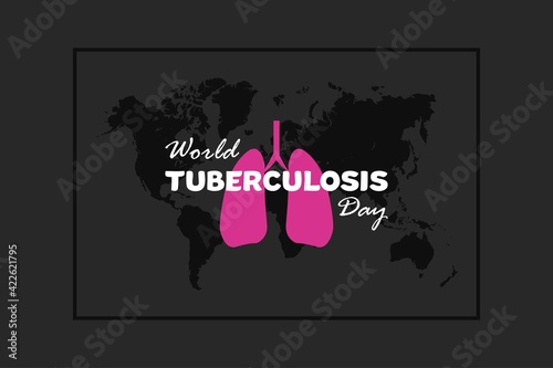 Healthcare template of World Tuberculosis Day on black background. Poster,  banner, and background design