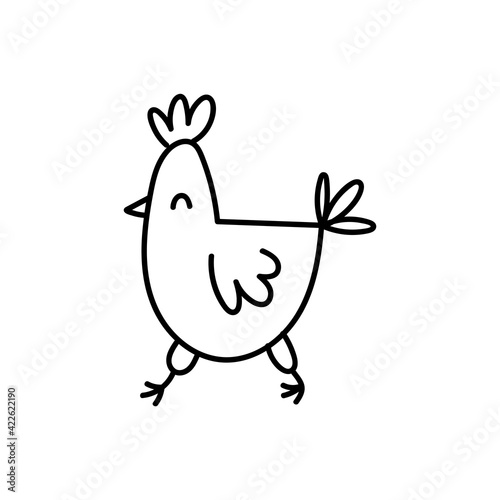 Chicken hand drawn outline doodle icon. Vector sketch illustration for print  web  mobile and infographics