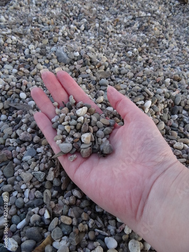 Steine in der Hand