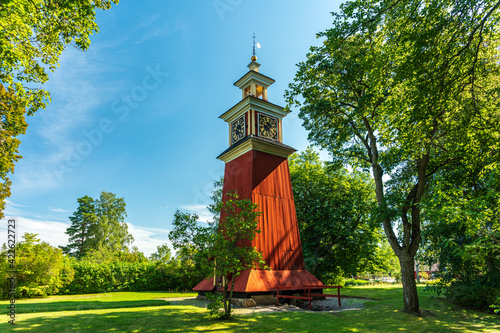 Fotografie Old clock tower at a closed down mine in Sweden