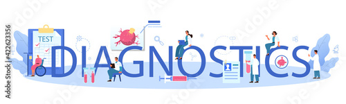 Diagnostics typographic header. Professional oncologist cancer disease