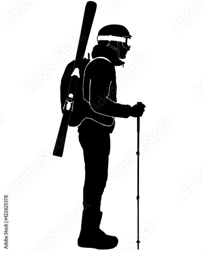 Athletes stand with equipment on a white background
