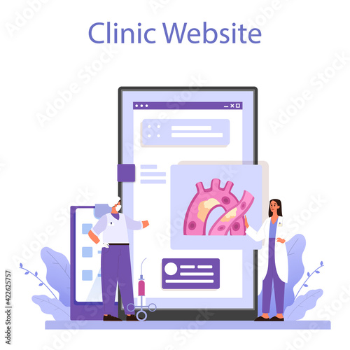 Surgeon online service or platform. Doctor performing medical operations
