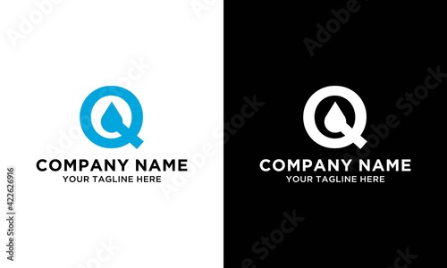 Letter Q Water logo design template