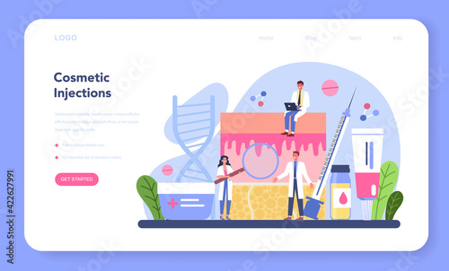 Cosmetologist web banner or landing page. Skin care and treatment procedure.