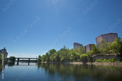 Hartford Connecticut waterfront on the Connecticut River in June. © duke2015