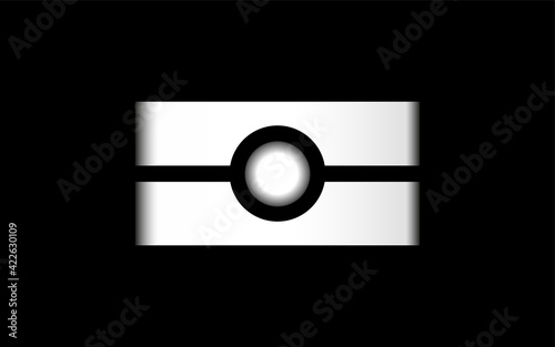 Biometric sign in passport isolated on black background. Vector illustration