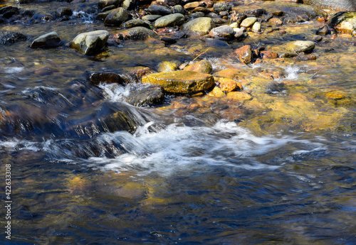 water cascading over rocks in a small stream