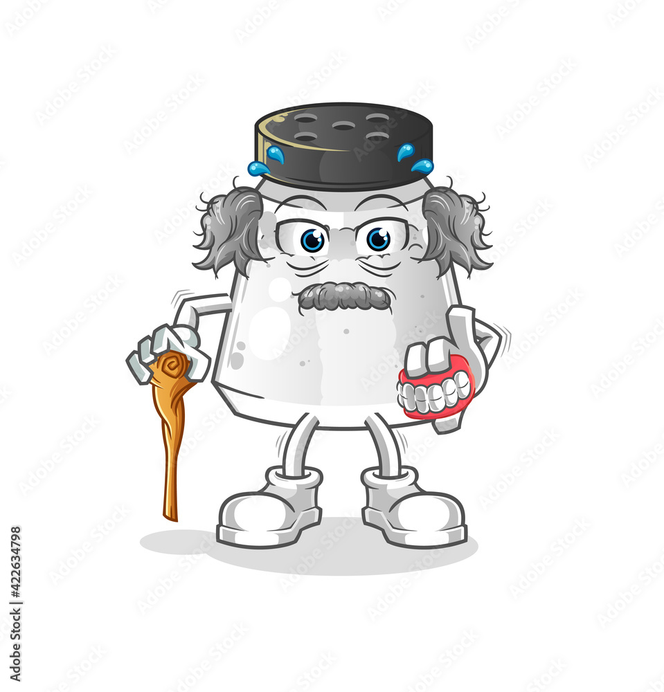 salt white haired old man. character vector