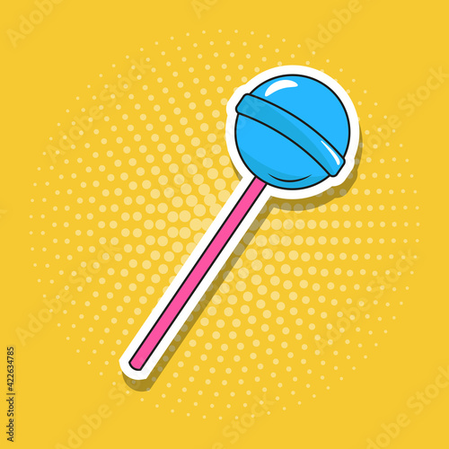 lollipop in pop art style sticker