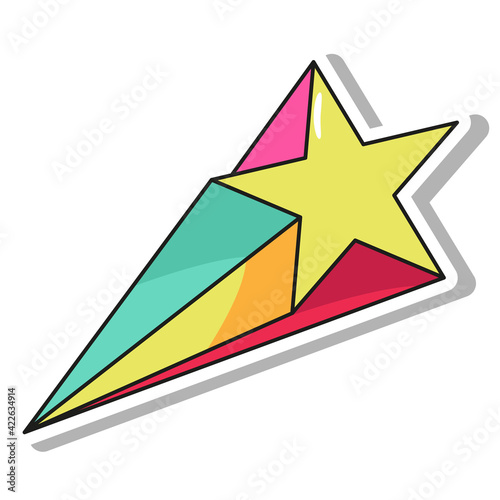 shooting star in pop art style sticker