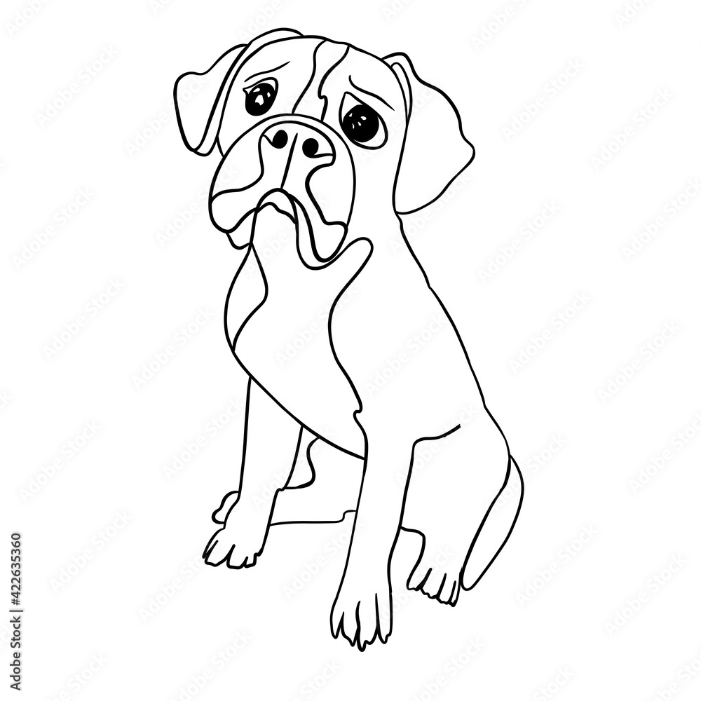 sad dog black lines art illustration sad dog black lines art illustration