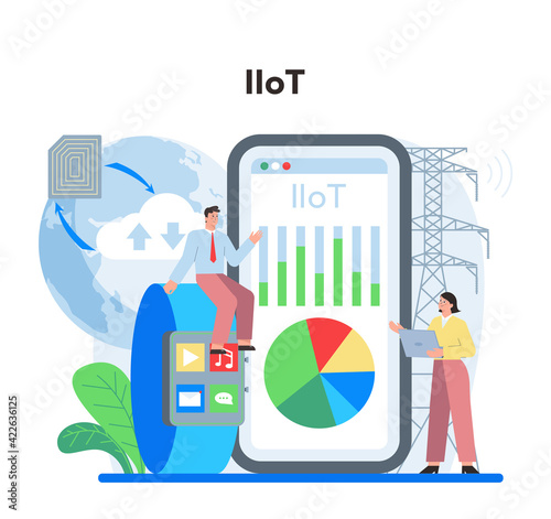 Internet of things online service or platform. Idea of smart wireless