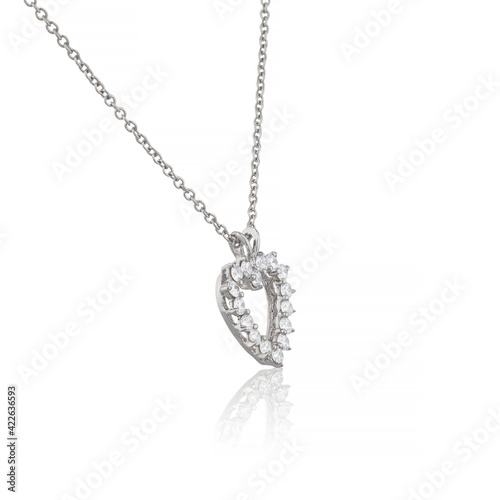 diamond necklace isolated on white