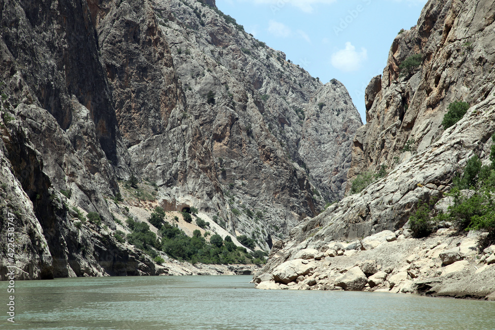 Dark Canyon River at Kemaliye (Egin) in Erzincan, Turkey. Kemaliye is extreme sport center in Eastern Turkey. Dark Canyon River at Kemaliye (Egin) in Erzincan, Turkey. Kemaliye is extreme sport center in Eastern Turkey.