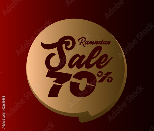 ramadan is mean islamic sale event with 70% label, vector design