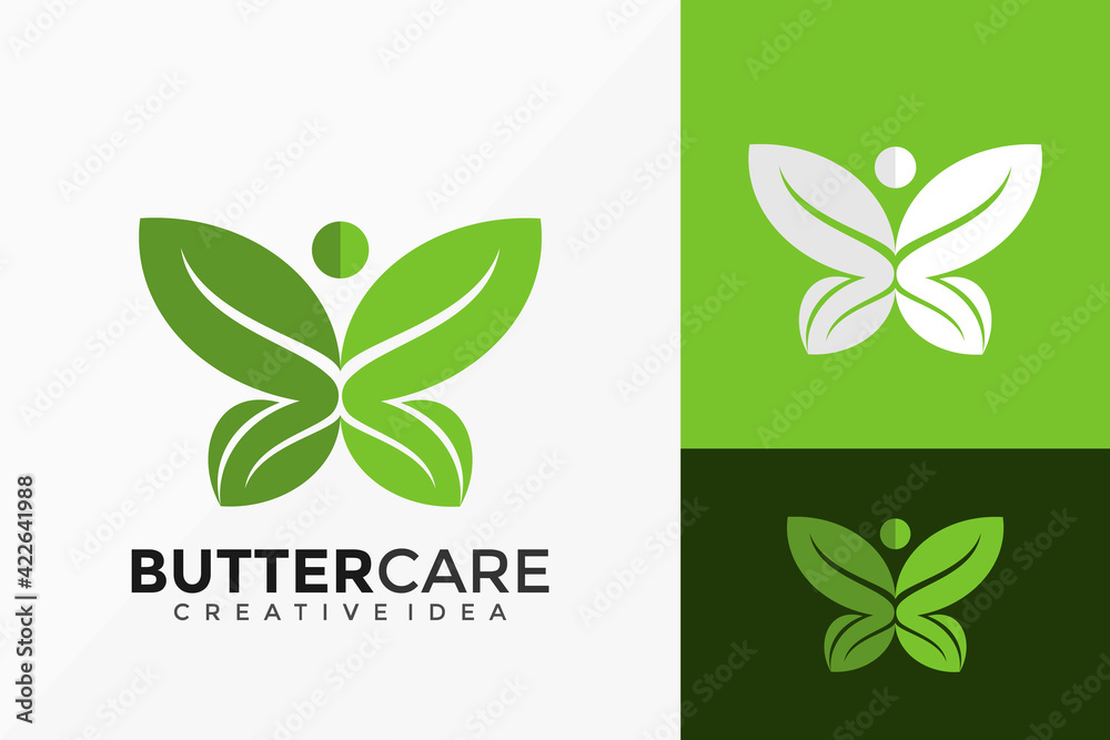 Butterfly with Leaf health care Logo Vector Design. Abstract emblem designs concept logos logotype element for template. Butterfly with Leaf health care Logo Vector Design. Abstract emblem designs concept logos logotype element for template.