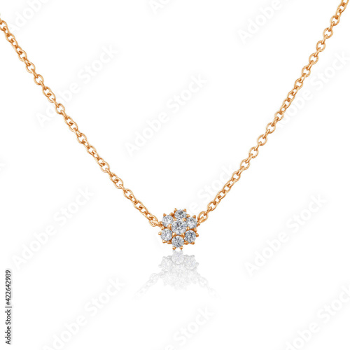 Fototapeta golden necklace isolated on white