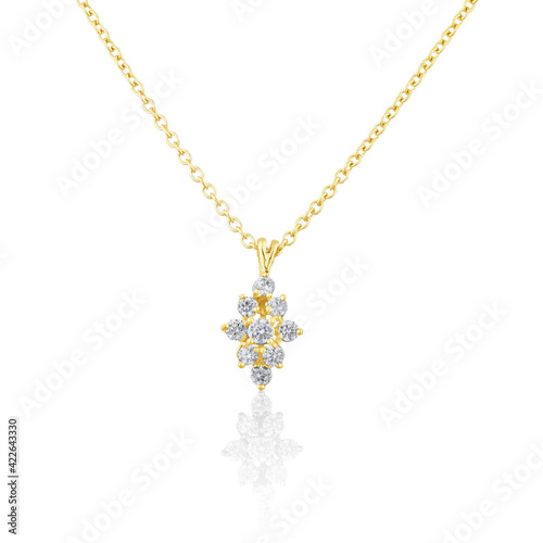 golden necklace isolated on white background