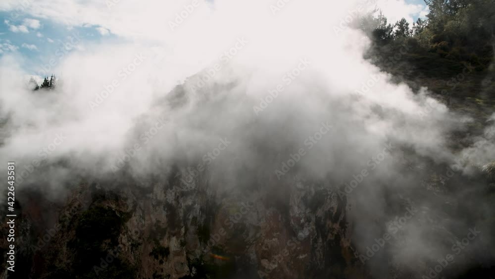 Craters of The Moon Geysers Park, New Zealand. Steam from geothermal valley. Slow motion Craters of The Moon Geysers Park, New Zealand. Steam from geothermal valley. Slow motion