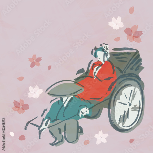 人力車のベクターイラスト