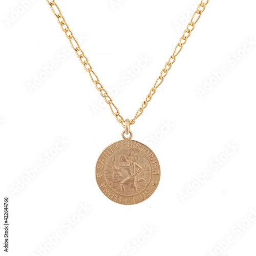 gold medal with a chain