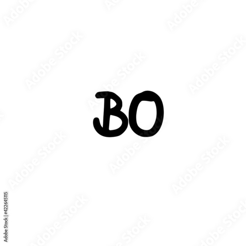BO initial handwriting logo for identity