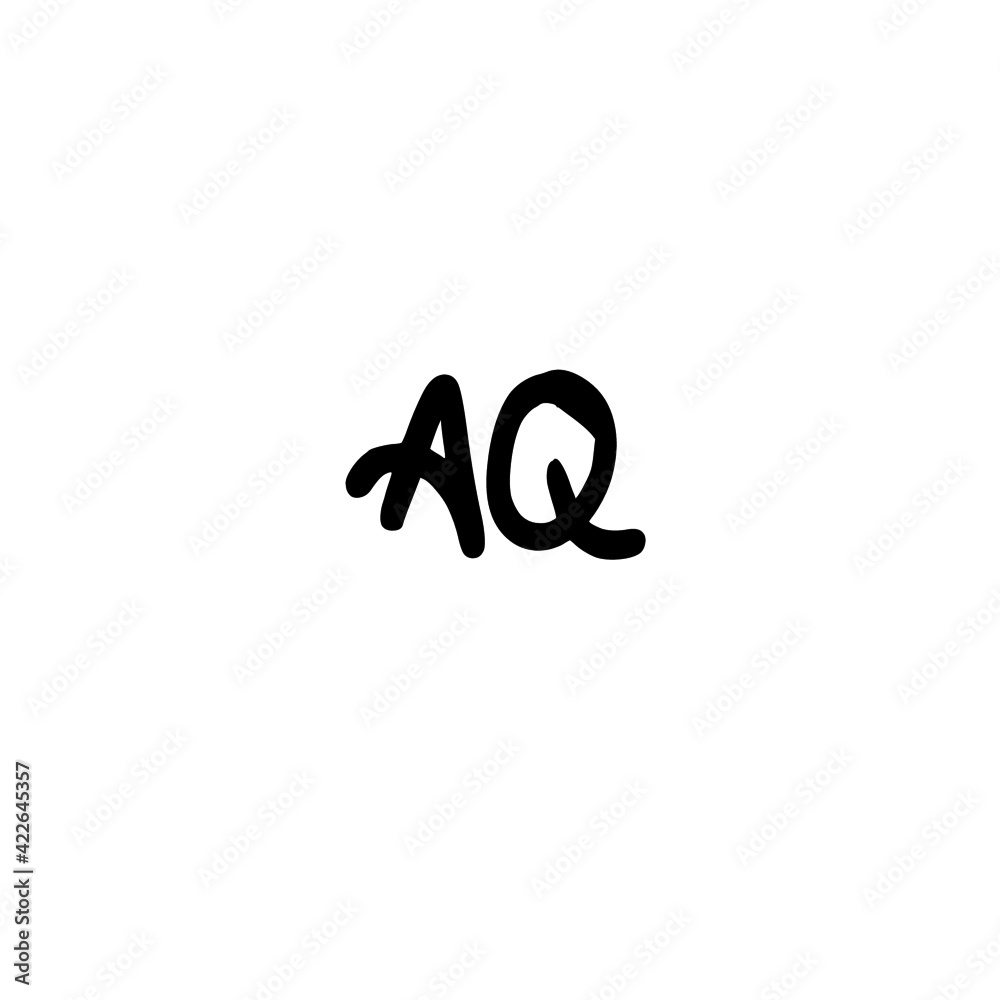 AQ initial handwriting logo for identity AQ initial handwriting logo for identity