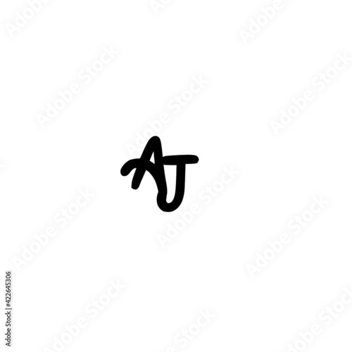 AJ initial handwriting logo for identity