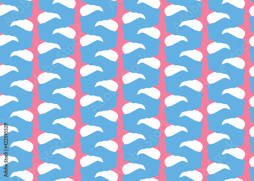 Vector texture background, seamless pattern. Hand drawn, blue, pink, white colors.