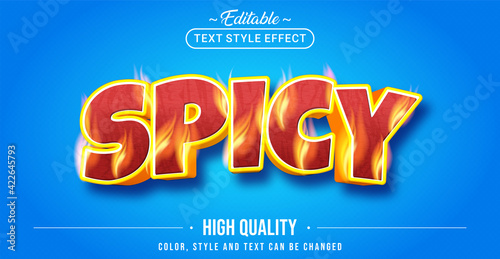 Editable text style effect - Spicy Fire text style theme.